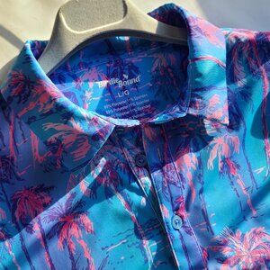 Birdie Bound Men's Tropical Print Golf Polo | Sizes Large | Performance EUC